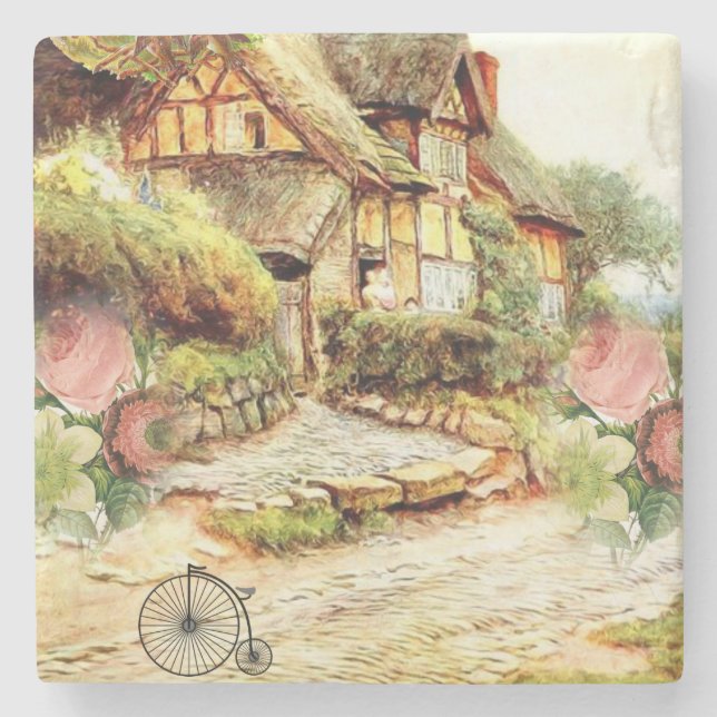 Mother's Day Marble Stone Coaster Victorian (Front)