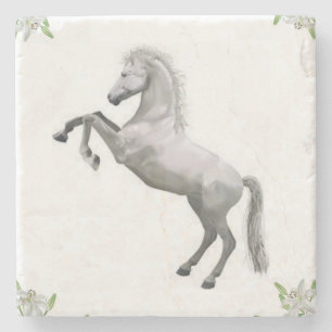 Mother's Day Marble Stone Coaster White Horse