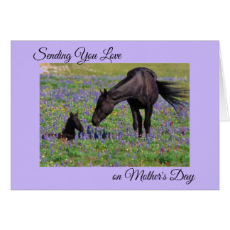 Mother's Day Mare & Foal Floral Pasture Photo Note