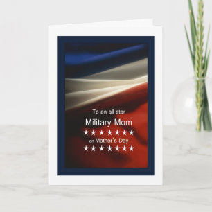 Mother's Day - Military Mum - USA Flag + Poem Card