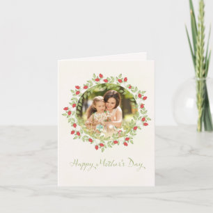 Mother's Day Minimalist Watercolor Rose Wreath Card