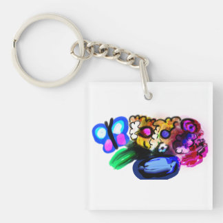 Mother's day  misty flower  key ring