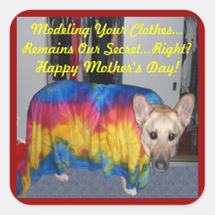 Mother's Day Modelling Clothes Square Sticker