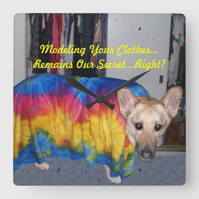 Mother's Day Modelling Clothes Square Wall Clock (Front)