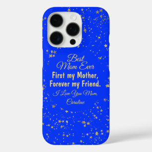 Mothers Day Modern Cute Blue Star Best Mum Ever iPhone 16 Pro Case