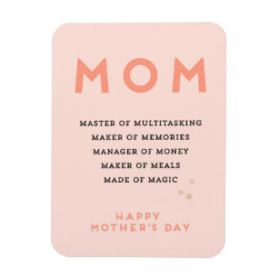 Mothers Day MOM acronym cute funny Card Magnet
