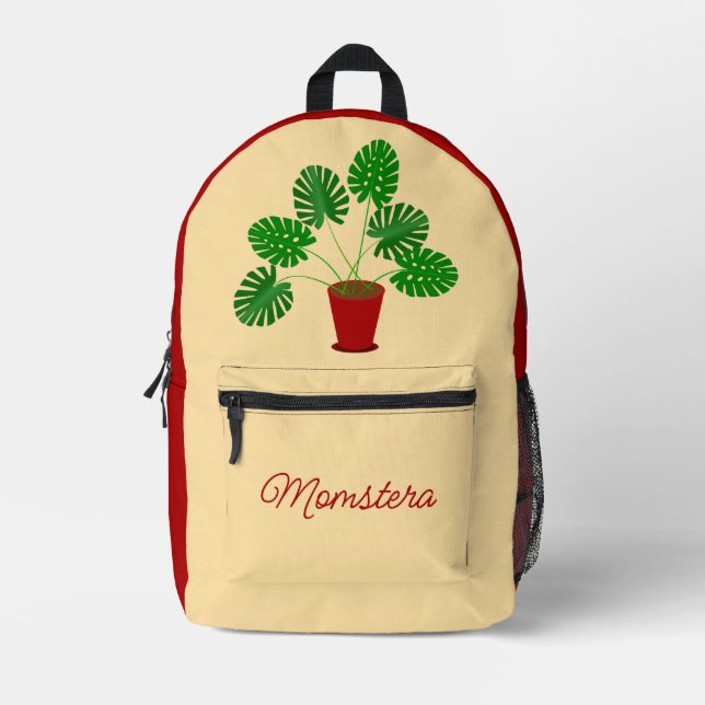 Mothers Day Monstera Plant Custom Printed Backpack (Front)