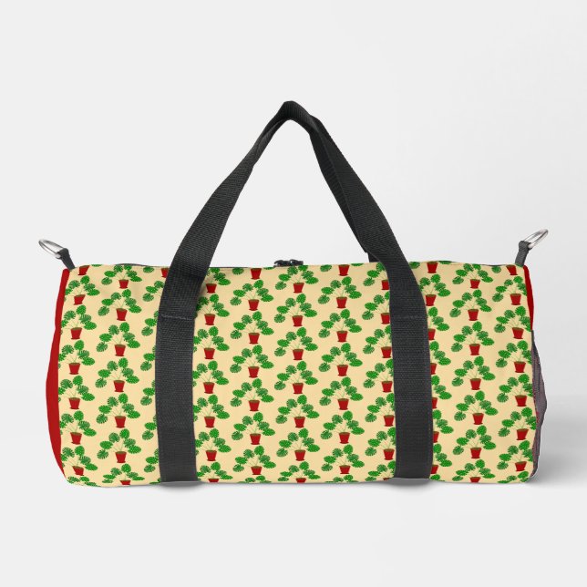 Mothers Day Monstera Plant Patterned Duffle Bag (Front)