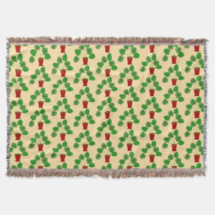 Mothers Day Monstera Plant Patterned Throw Blanket