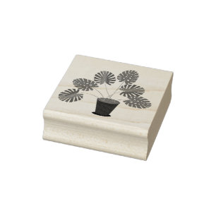 Mothers Day Monstera Plant Rubber Stamp