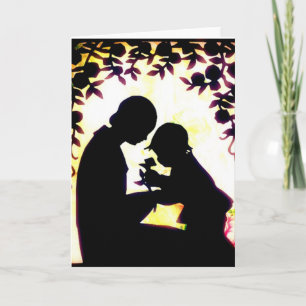 Mother's Day Mother and Child Silhouette Vintage Card