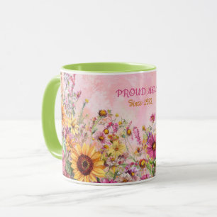 Mother's Day Mug Text "MOM" "Since 1972"
