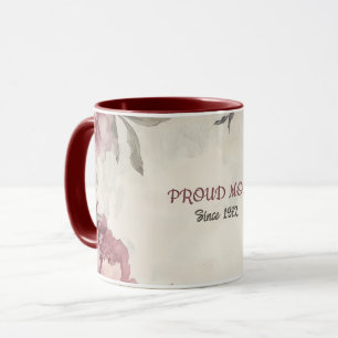 Mother's Day Mug Text "MOM" "Since 1972"