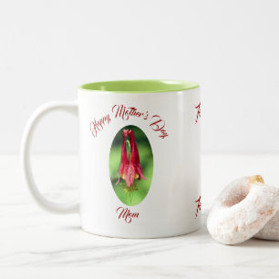 Mother's Day Mum Columbine Flower Personalised Two-Tone Coffee Mug