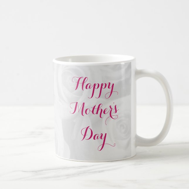 Mother's Day Mum Floral Pretty Typography Photo Coffee Mug (Right)