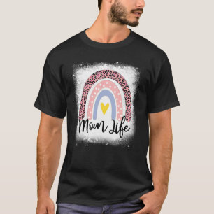 Mother's Day  Mum Life Leopard Rainbow Mama Women  T-Shirt