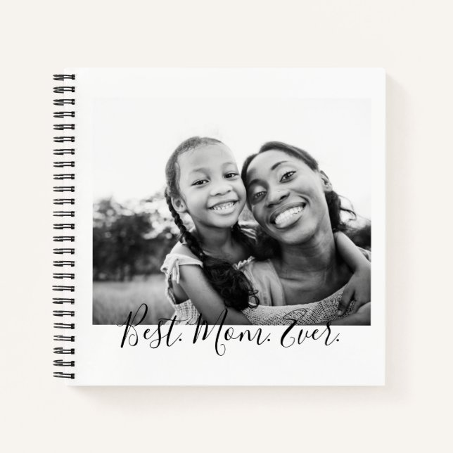 Mother's Day Mum Love Elegant Photo Personalised Notebook (Front)