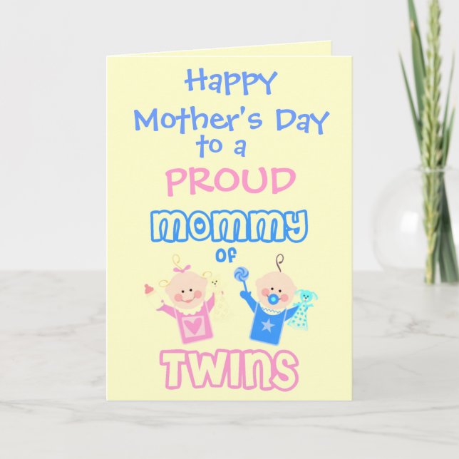 Mother's Day Mum of Twins greeting Card (Front)