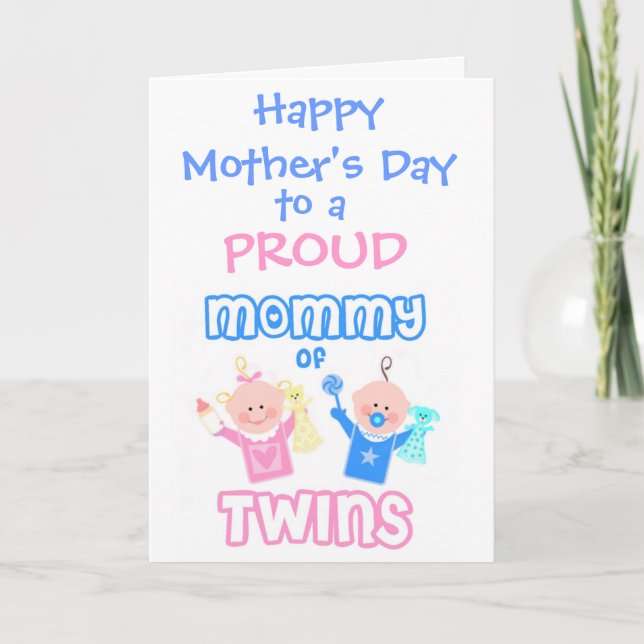 Mother's Day Mum of Twins greeting Card (Front)