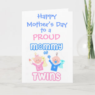 Mother's Day Mum of Twins greeting Card