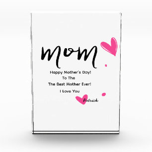 Mother's Day Mum Pink Hearts Photo Block