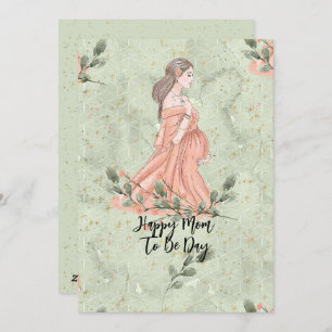 Mother's Day Mum-to-be Green Holiday Card