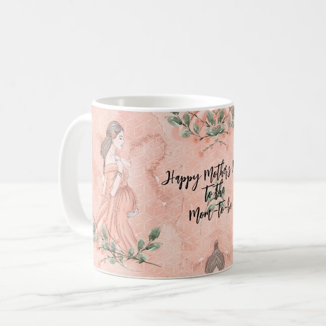 Mother's Day Mum-to-be Peach Coffee Mug (Front Left)