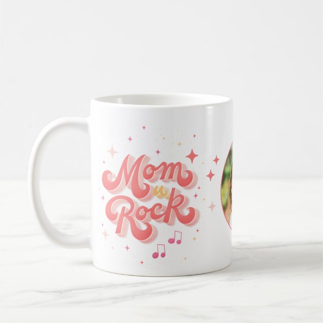 Mothers Day Mum Typography Photo Coffee Mug (Left)