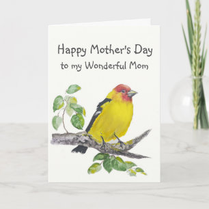 Mother's Day Mum Western Tanager Bird Card