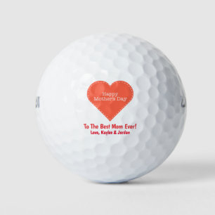 Mother's Day Mum World's Best Ever Cute Heart Golf Balls