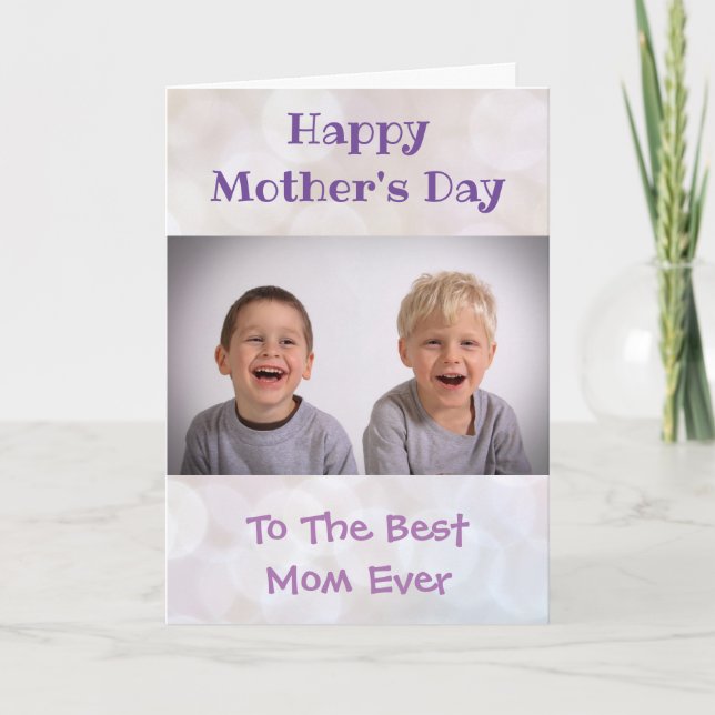 Mother's Day Mum World's Best Ever Cute Kids Photo Card (Front)