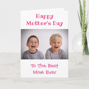Mother's Day Mum World's Best Ever Cute Kids Photo Card