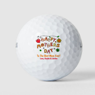 Mother's Day Mum World's Best Ever Cute Love Golf Balls