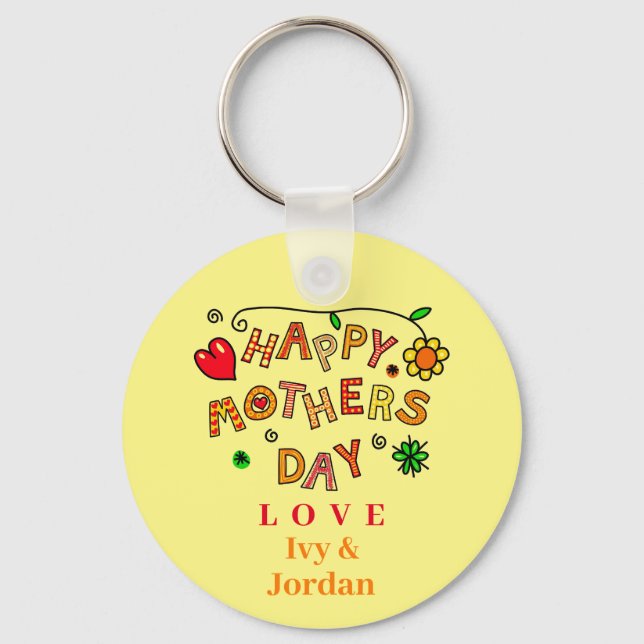 Mother's Day Mum World's Best Ever Love Cute Key Ring (Front)