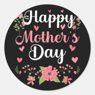 Mother's Day Mummy Cute Floral Women For Mum Grand Classic Round Sticker