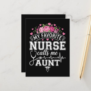 Mothers Day My Favourite Nurse Calls Me Aunt Announcement Postcard