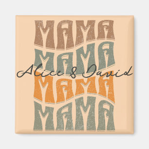Mother's Day Natural Colour Mama Kids Name T-Shirt Magnet