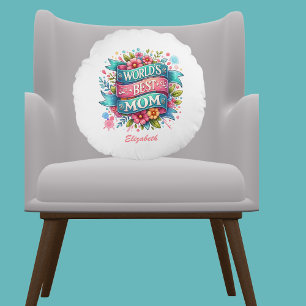 Mother's Day Nature Lovers Floral Personalised Round Cushion