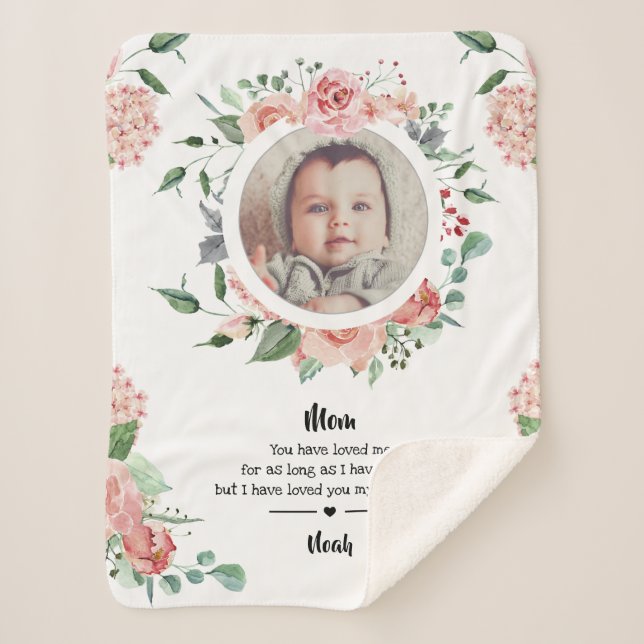 Mother's Day New Baby to Mum from Kids Sherpa Blanket (Front)