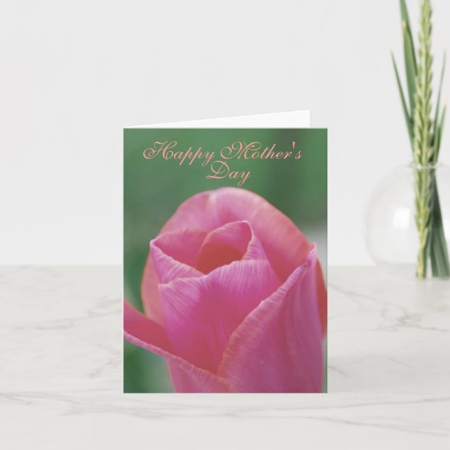 Mother's Day Note Card - Pink Tulip (Front)