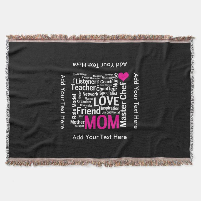 Mother's Day or Birthday for a Wonderful Mum Throw Blanket (Front)