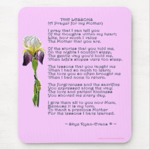 MOTHER'S DAY or MOTHERS' BIRTHDAY Iris & Poem Mouse Mat