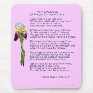 MOTHER'S DAY or MOTHERS' BIRTHDAY Iris & Poem Mouse Mat