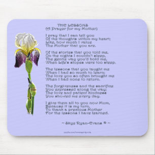 MOTHER'S DAY or MOTHERS' BIRTHDAY Iris & Poem Mouse Mat