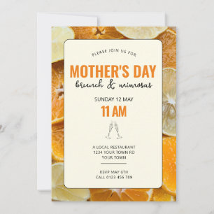 Mothers Day Orange Brunch Invitation
