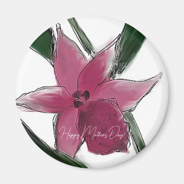 Mother's day orchid magnet (Front)