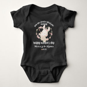 Mother's Day Outfit for Newborn with Floral Rabbit Baby Bodysuit