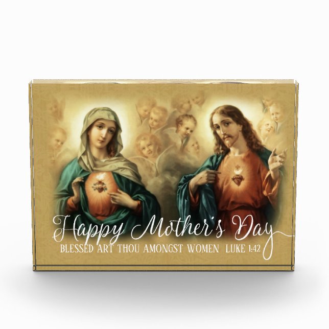 Mothers Day Overlay | Virgin Mary Heart Jesus Photo Block (Front)