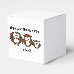 Mother's Day Owl Family Hoot Cartoon Illustration Favour Box
