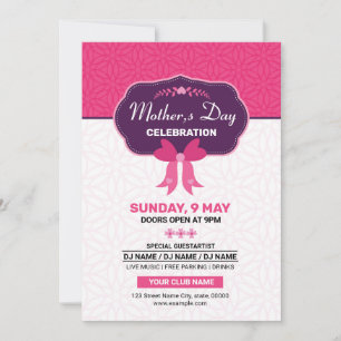 Mother's Day Party Invitation Flyer Template